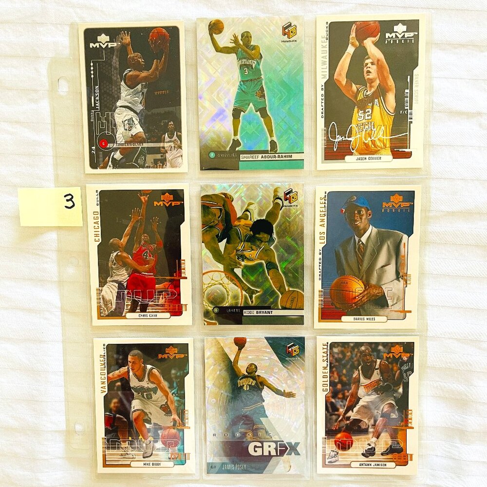 Lot of 9 Basketball Sports Trading Cards. Mint Condition. Includes KOBE BRYANT